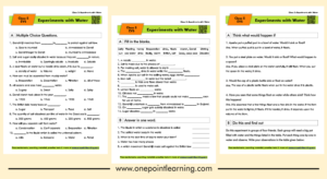 experiments with water class 5 mcq