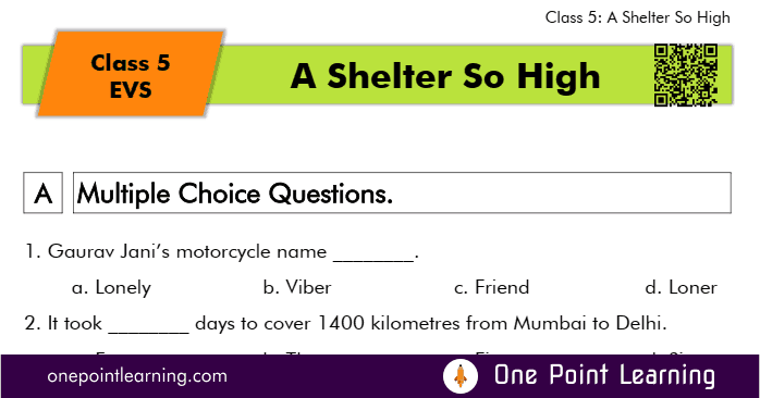 Class 5 EVS Chapter 13 A Shelter so High Worksheet PDF