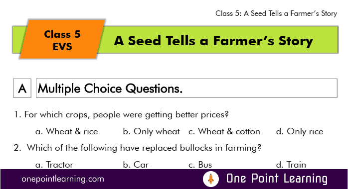 A Seed Tells A Farmer's Story worksheet