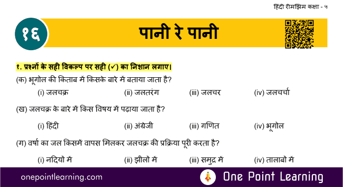 Class 5 Hindi Chapter 16 Pani re Pani Question Answer